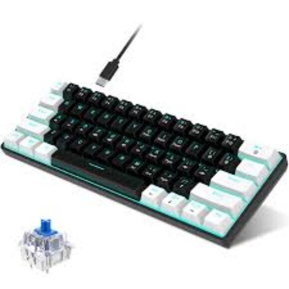 V900 RGB Mechanical Keyboard 61-key Gaming Keyboard Blue Switches - Picture 1 of 2